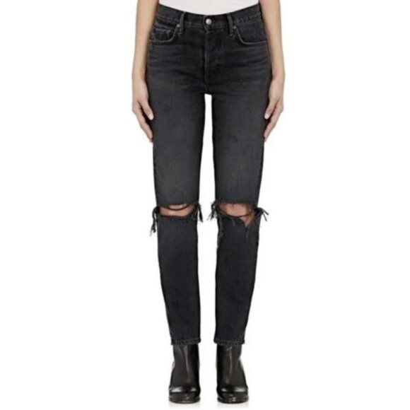 GRLFRND 💋 Karolina High Rise Straight Ripped Jeans \\ 26 // Barneys New York - Picture 1 of 9